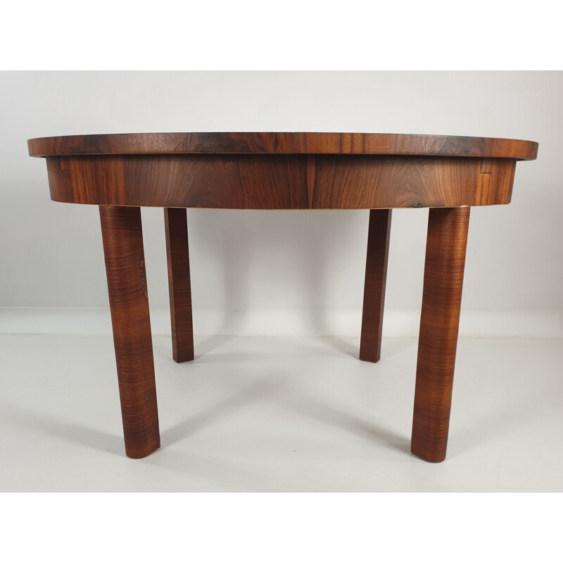 Vintage walnut table Art Deco 1950s