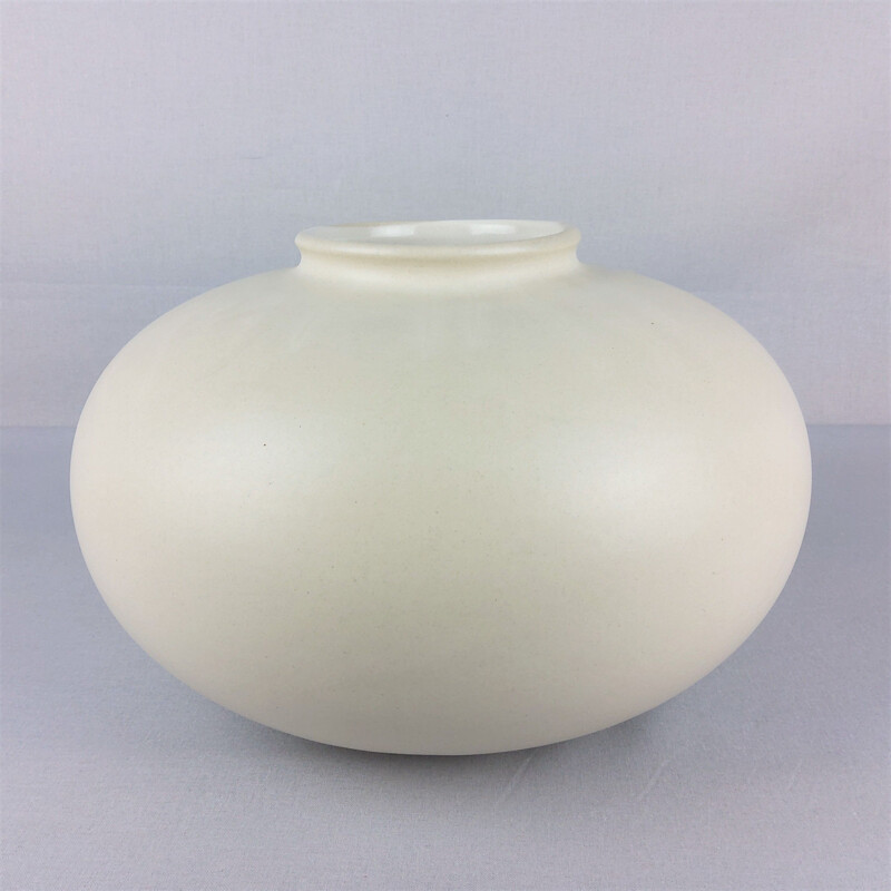 Vintage witte keramische vaas, 1960