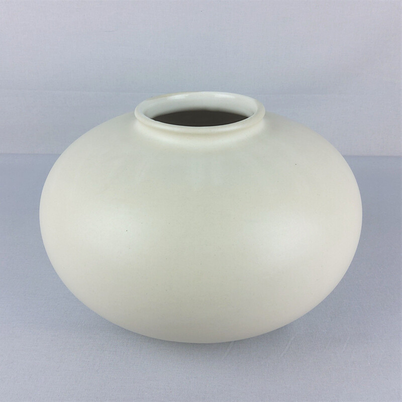 Vintage white ceramic vase, 1960