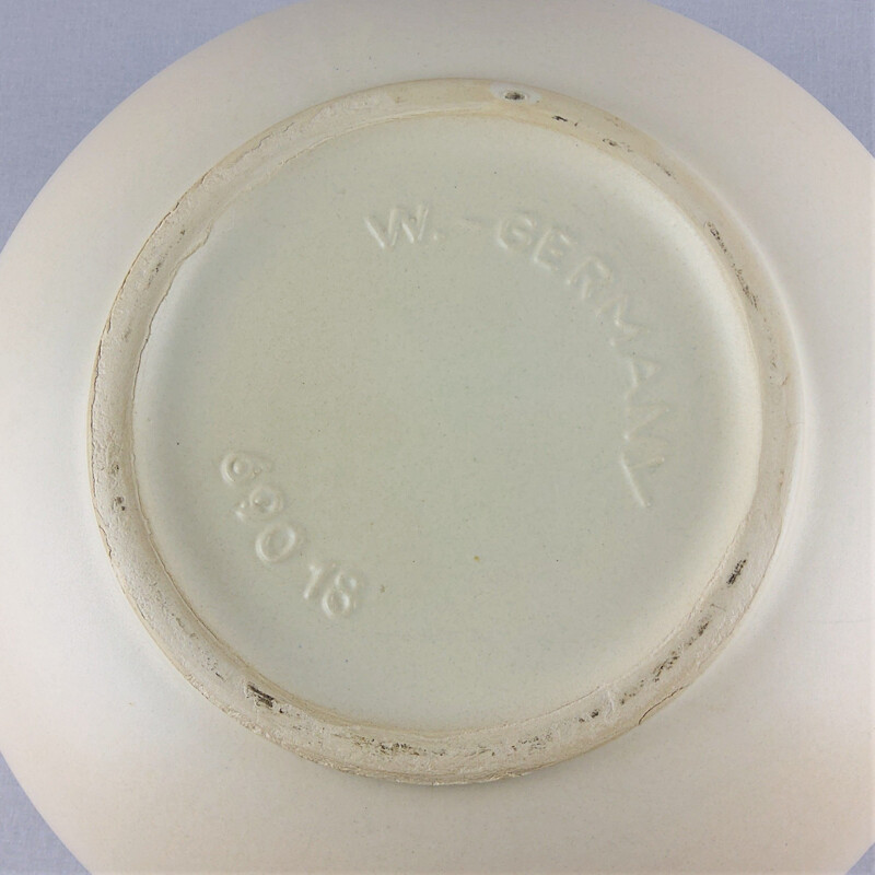 Jarrón vintage de cerámica blanca, 1960