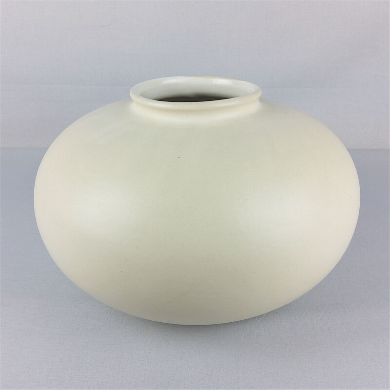 Vintage white ceramic vase, 1960