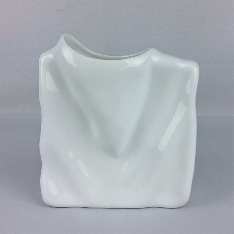 Vintage white porcelain vase by Eschenbach 1980s