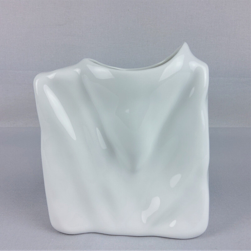 Vintage white porcelain vase by Eschenbach 1980s