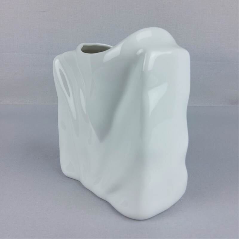 Vintage Vase aus weißem Porzellan von Eschenbach 1980