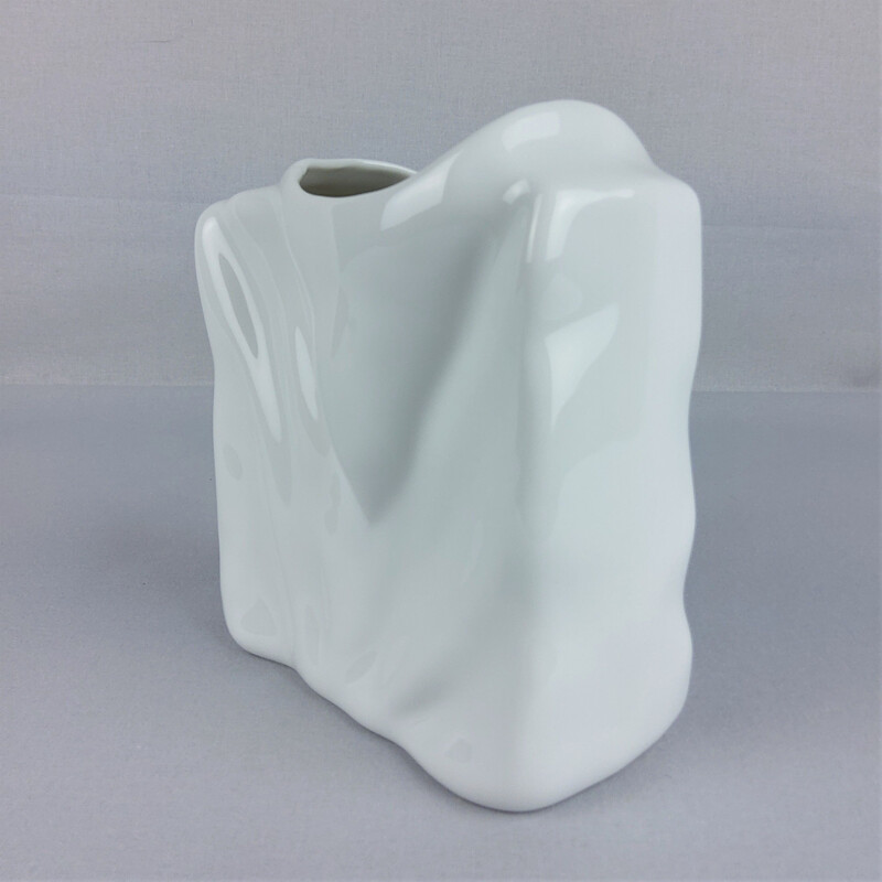 Vintage white porcelain vase by Eschenbach 1980s