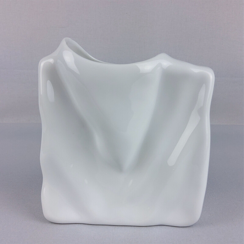 Vintage white porcelain vase by Eschenbach 1980s