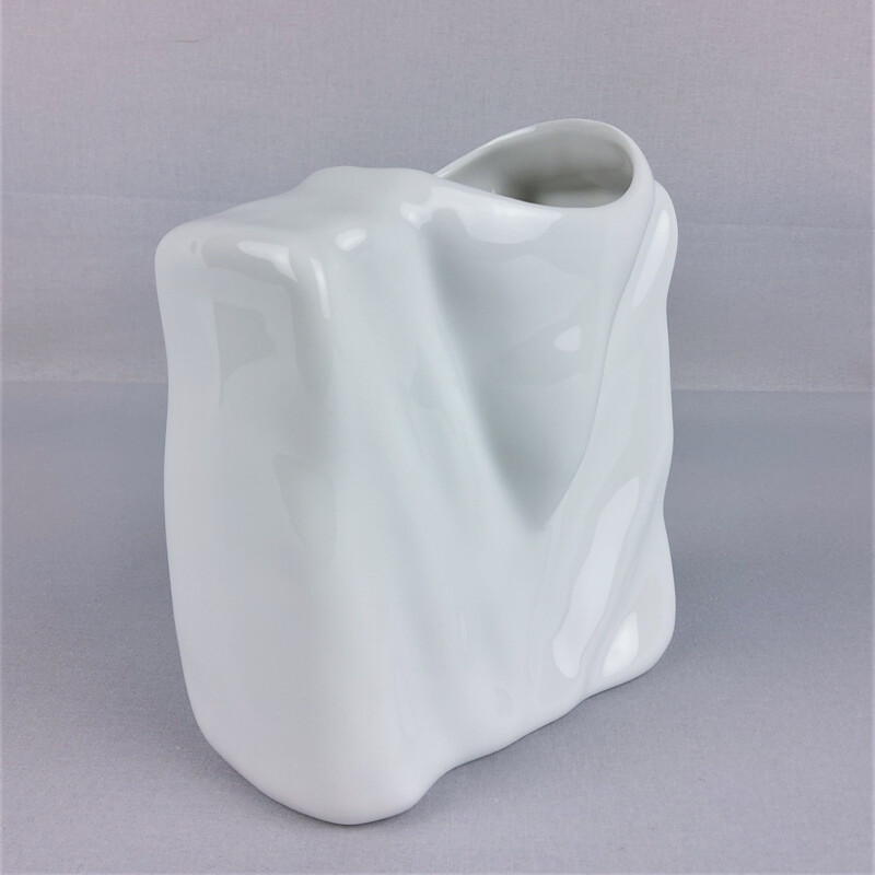 Vintage white porcelain vase by Eschenbach 1980s