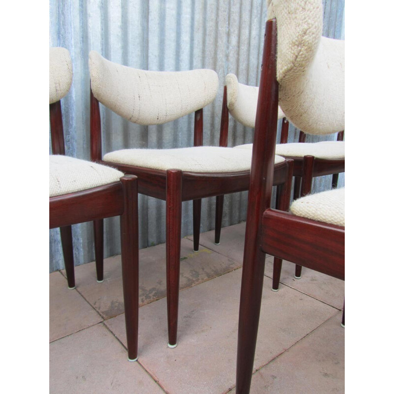 Ensemble table et 6 chaises en palissandre, Arne VODDER - 1960