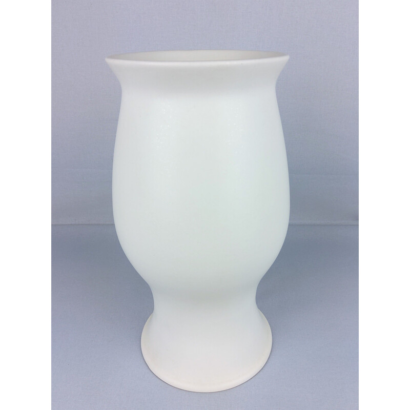 Vaso de cerâmica branco vintage de Franco Pozzi, 1970