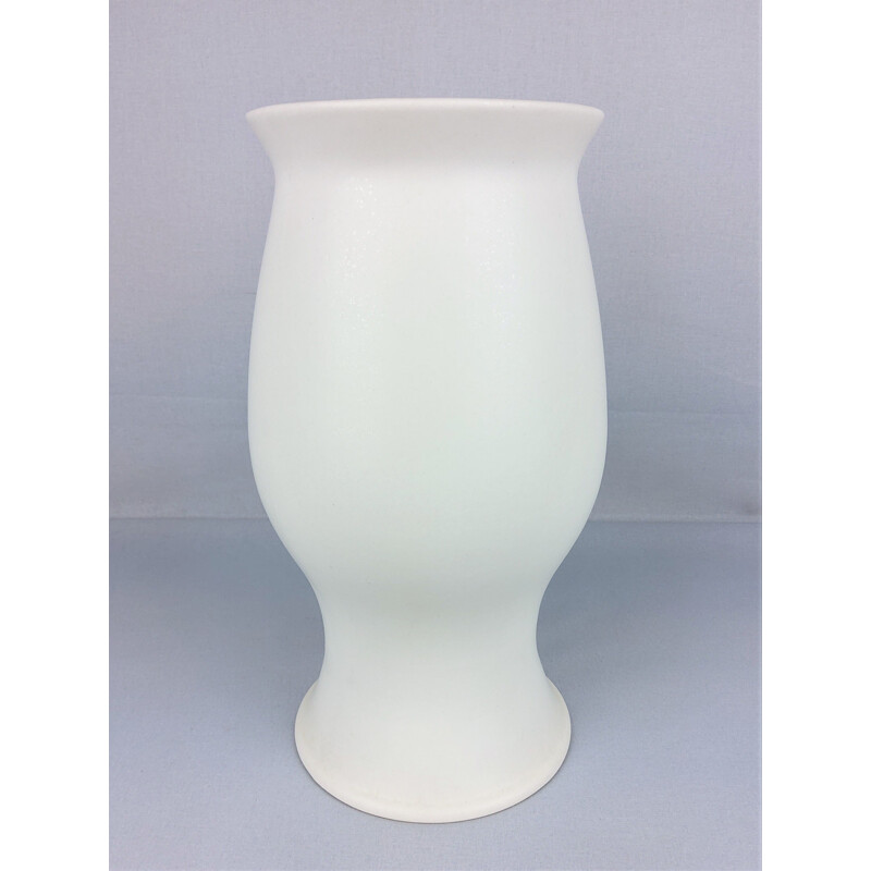 Vase vintage blanc en céramique par Franco Pozzi, 1970