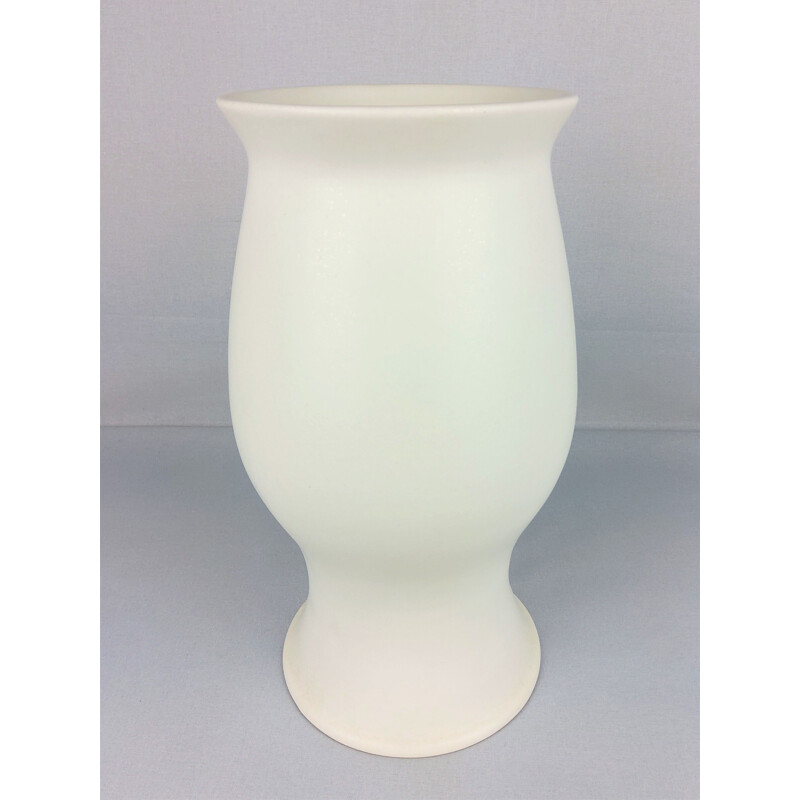 Vaso vintage in ceramica bianca di Franco Pozzi, 1970