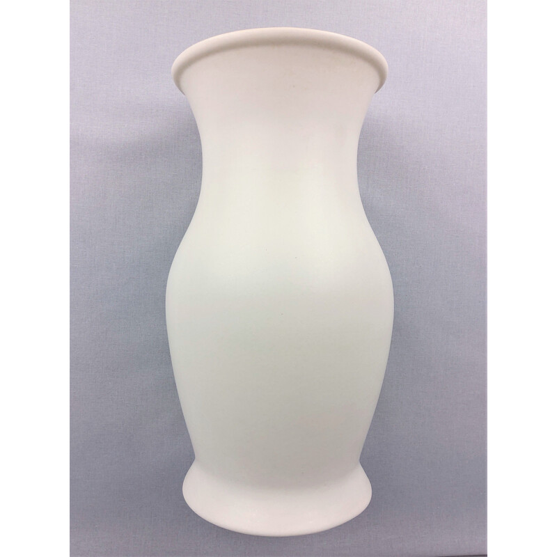 Vintage white ceramic vase by Franco Pozzi, 1970