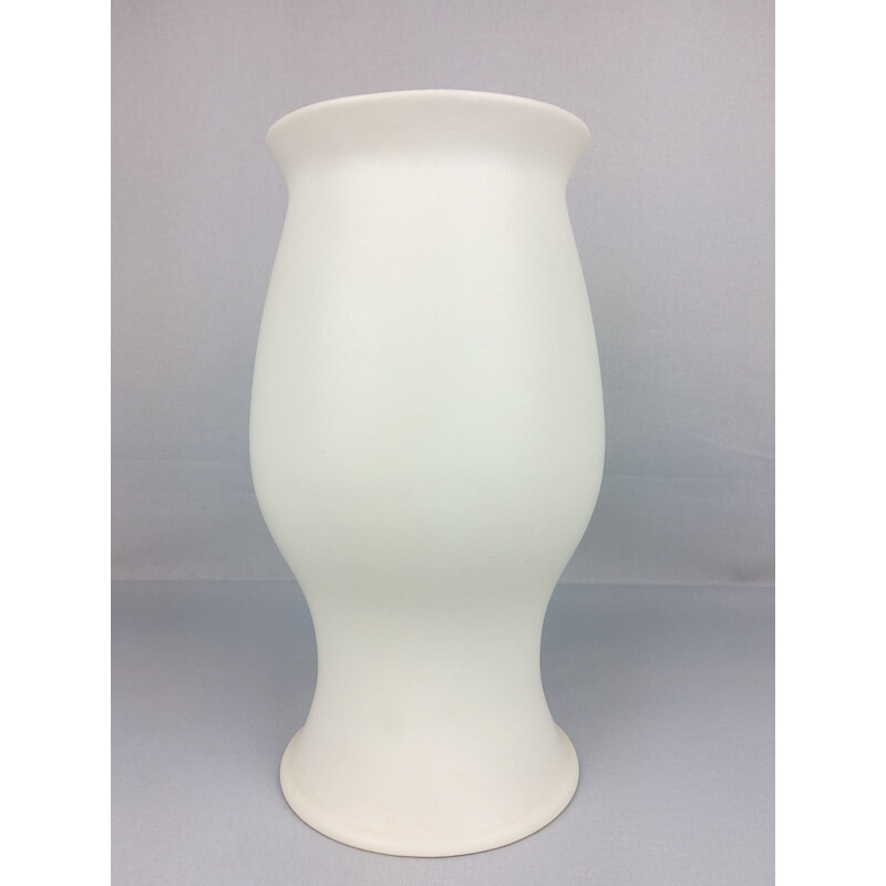 Vase vintage blanc en céramique par Franco Pozzi, 1970