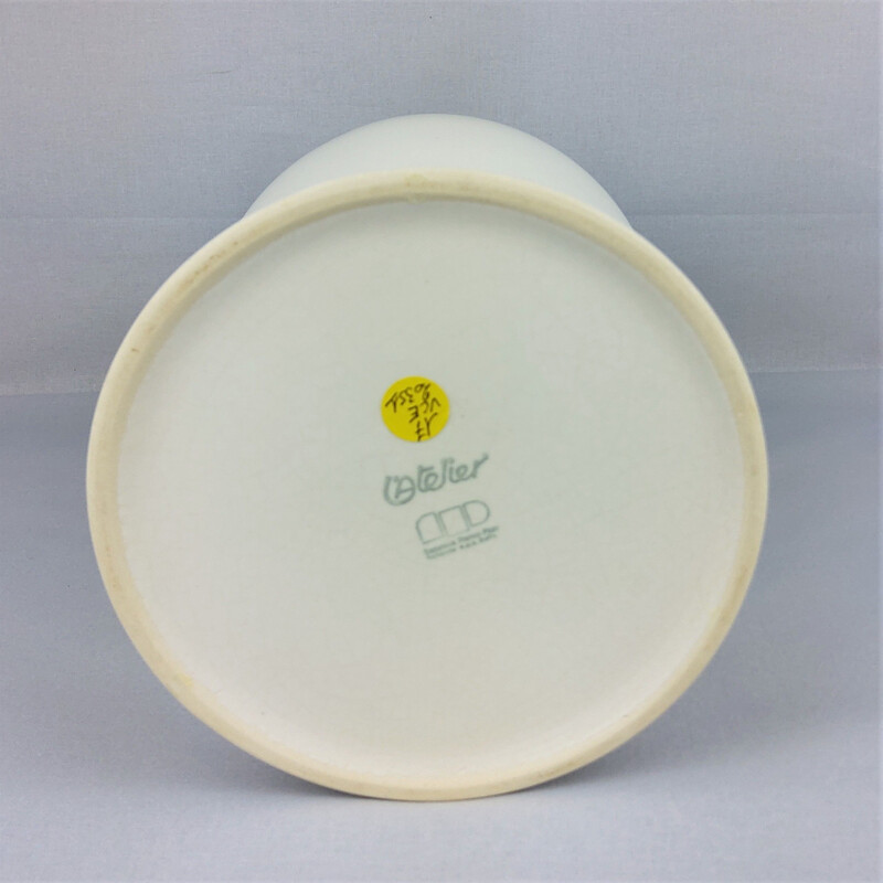 Jarrón vintage de cerámica blanca de Franco Pozzi, 1970