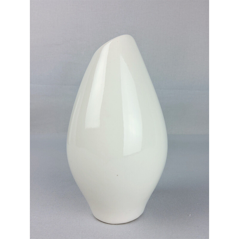 Vase vintage céramique blanc par Villeroy et Boch