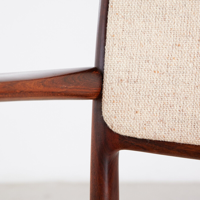 Set of 6 vintage rosewood armchairs 1960s