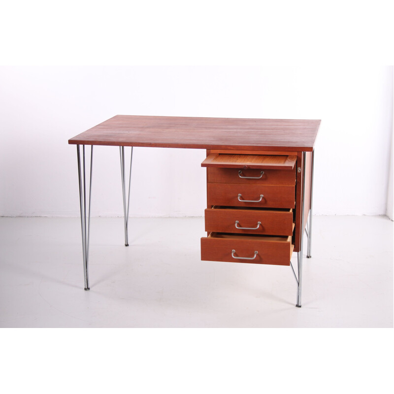 Vintage teakhouten bureau van Heinrich Roepstorff 1960