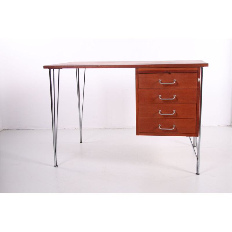 Vintage teakhouten bureau van Heinrich Roepstorff 1960