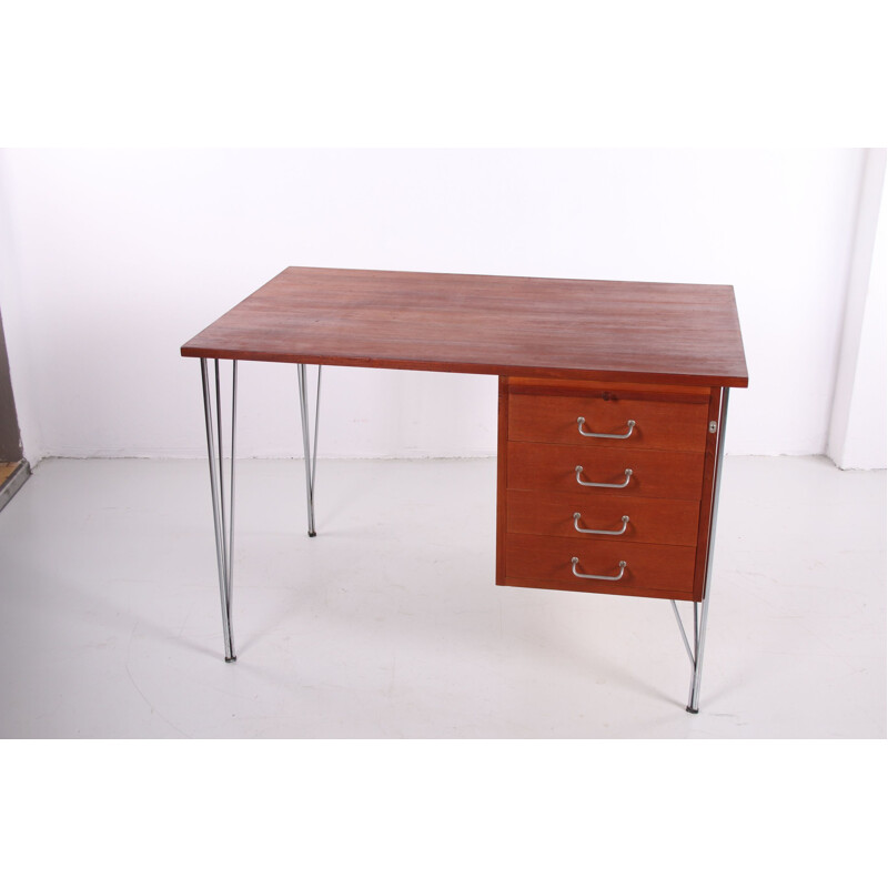 Vintage teakhouten bureau van Heinrich Roepstorff 1960