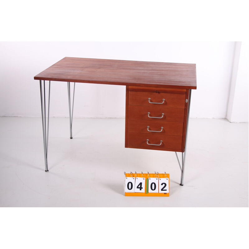 Vintage teakhouten bureau van Heinrich Roepstorff 1960