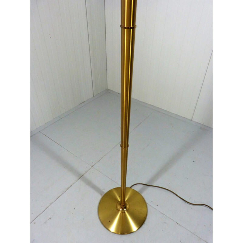 Italian Relco Milano floor lamp in brushed brass and Murano glass - 1970s