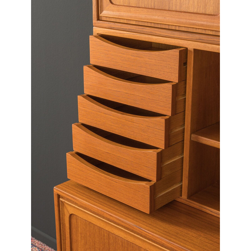 Vintage teak veneer chest of drawers with four doors 1960s