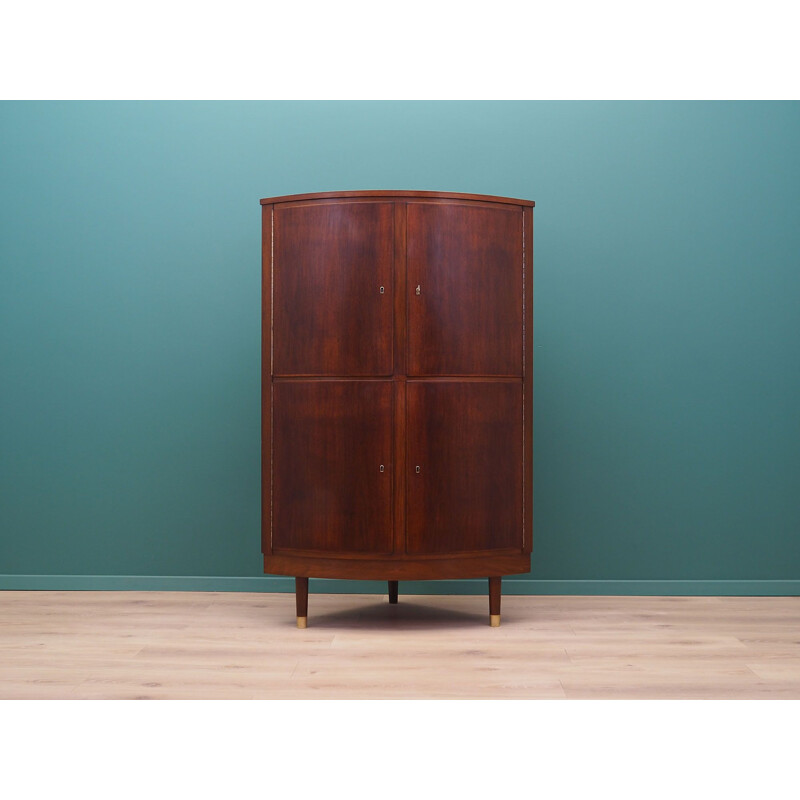 Vintage mahogany corner cabinet Denmark 1960s