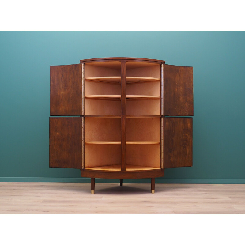 Vintage mahogany corner cabinet Denmark 1960s