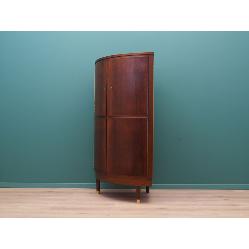 Vintage mahogany corner cabinet Denmark 1960s