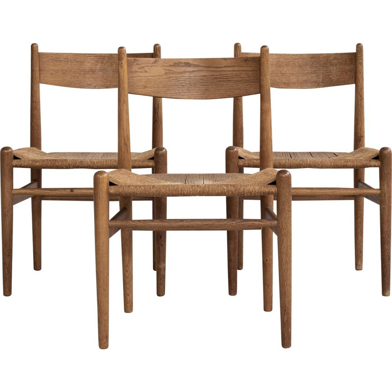 Cadeira de carvalho Vintage de Hans Wegner Dinamarca 1962