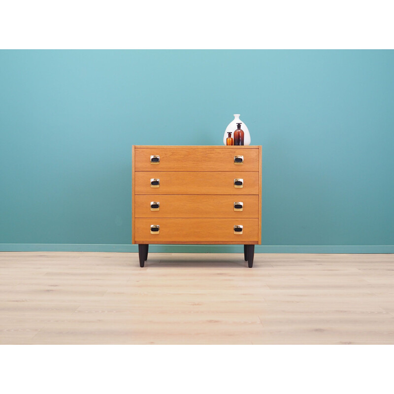 Vintage chest of drawers in ash wood Denmark 1970s