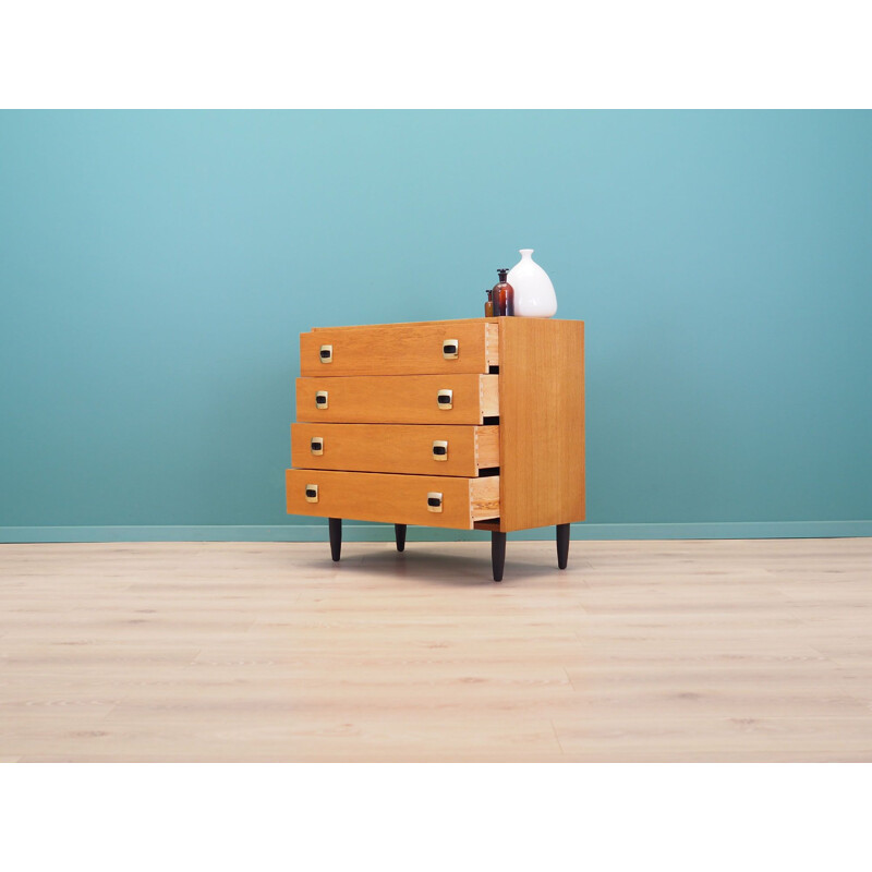 Vintage chest of drawers in ash wood Denmark 1970s