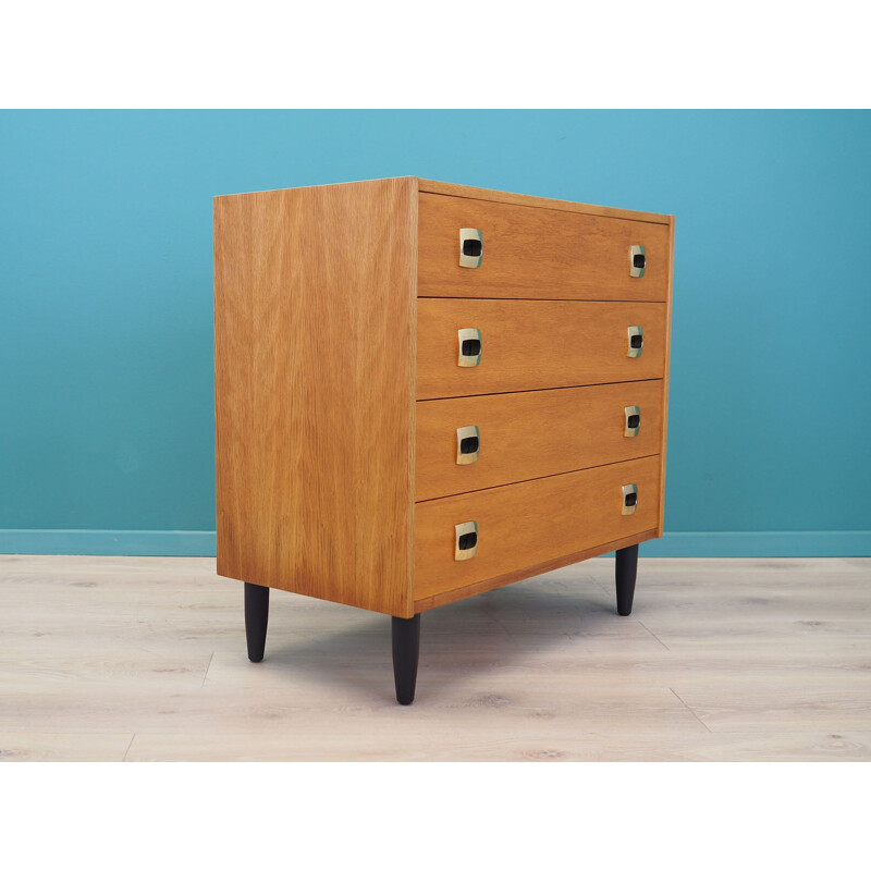 Vintage chest of drawers in ash wood Denmark 1970s