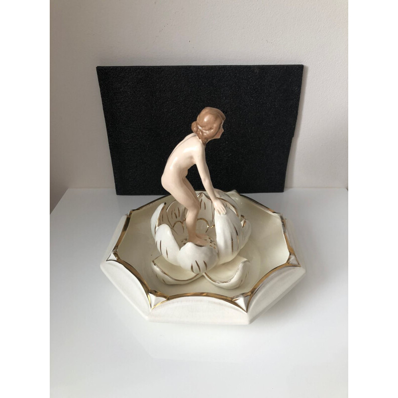 Vintage Naked Woman in the Lily Bowl by Royal Dux