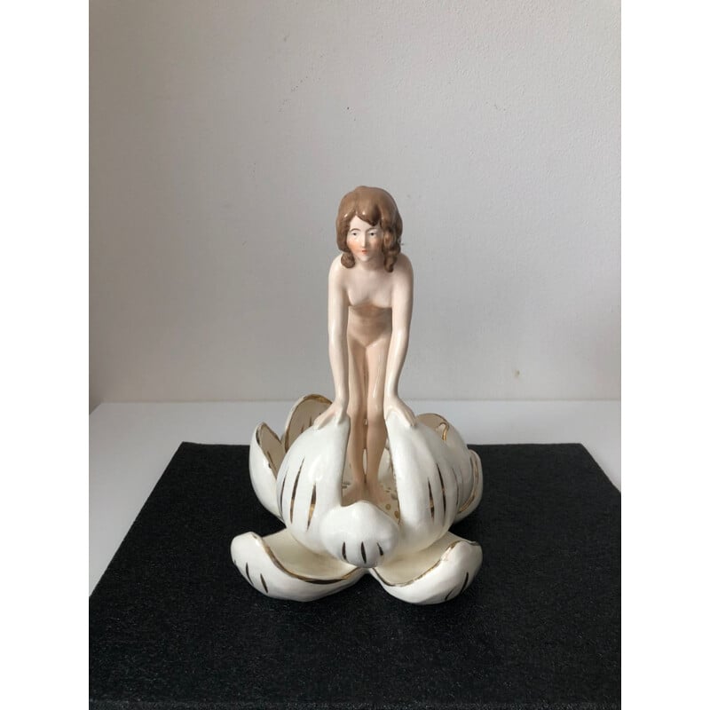 Vintage Naked Woman Bowl in the Lily by Royal Dux