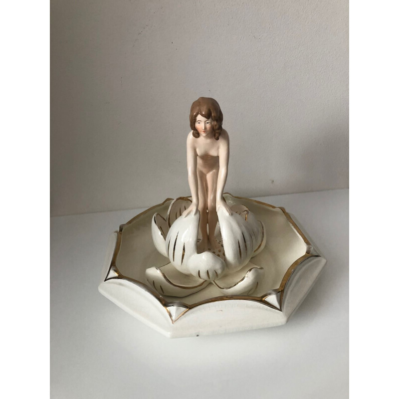 Vintage Naked Woman in the Lily Bowl by Royal Dux