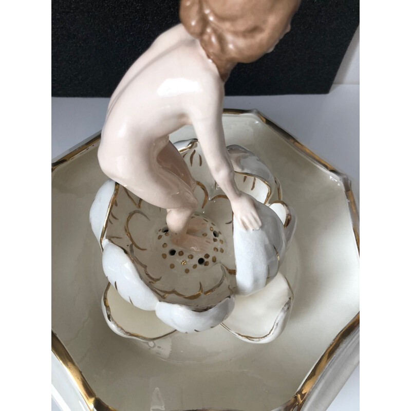 Vintage Naked Woman in the Lily Bowl by Royal Dux