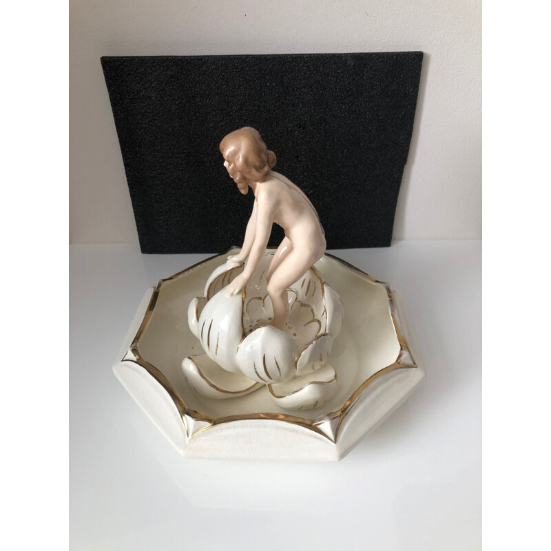 Vintage Naked Woman Bowl in the Lily by Royal Dux