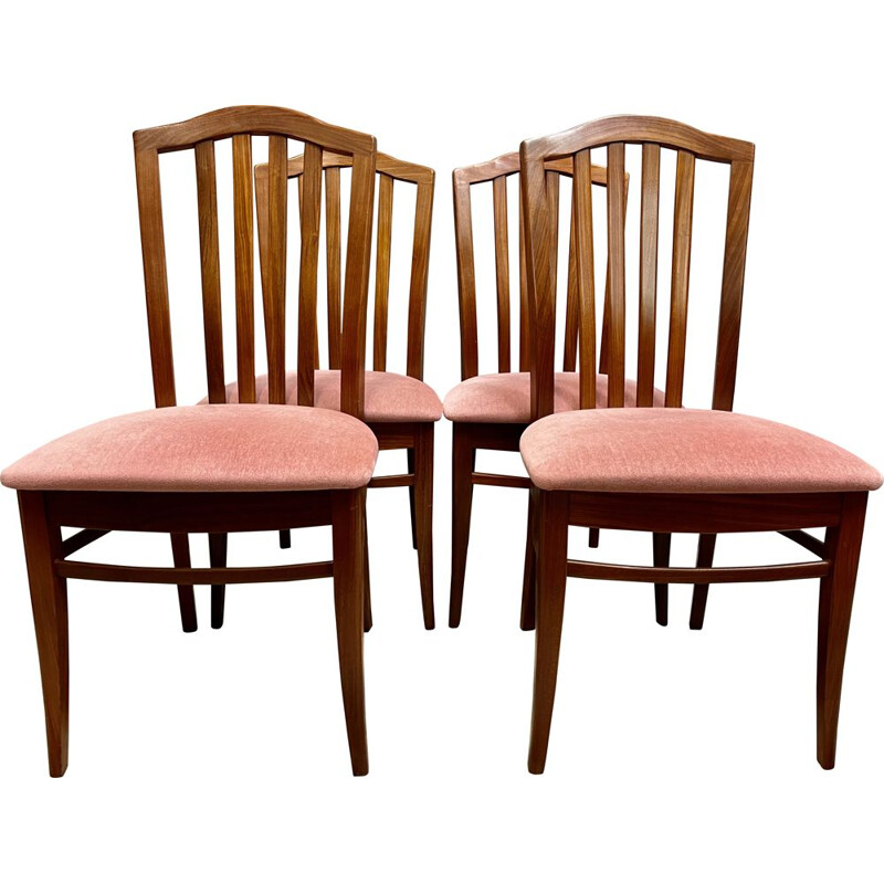 Set of 4 vintage teak chairs by Stag