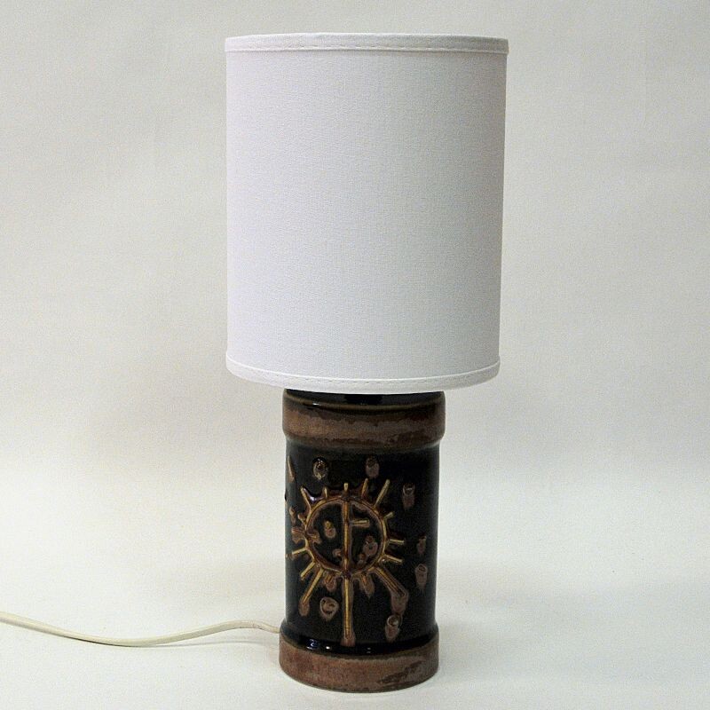 Lámpara de mesa de cerámica vintage de Carl Harry Stålhane, Suecia 1960