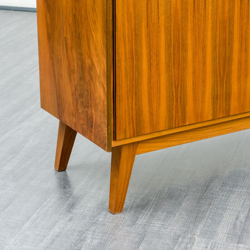 Vintage high sideboard with walnut display case restored 1950s