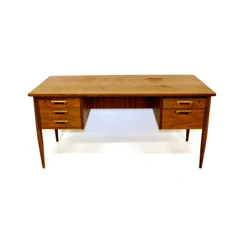 Vintage scandinavian walnut desk Denmark 1960s