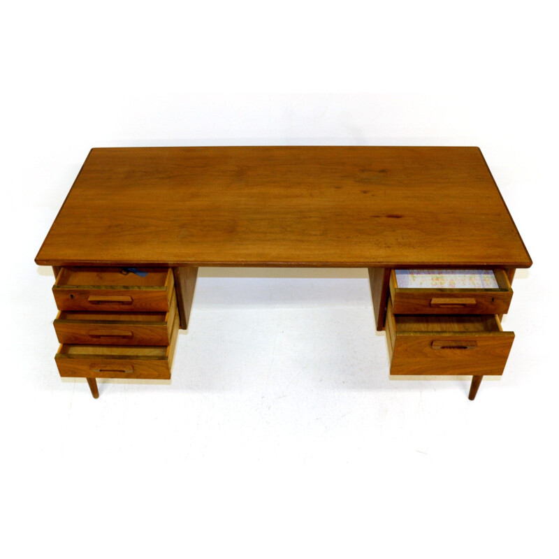 Vintage scandinavian walnut desk Denmark 1960s