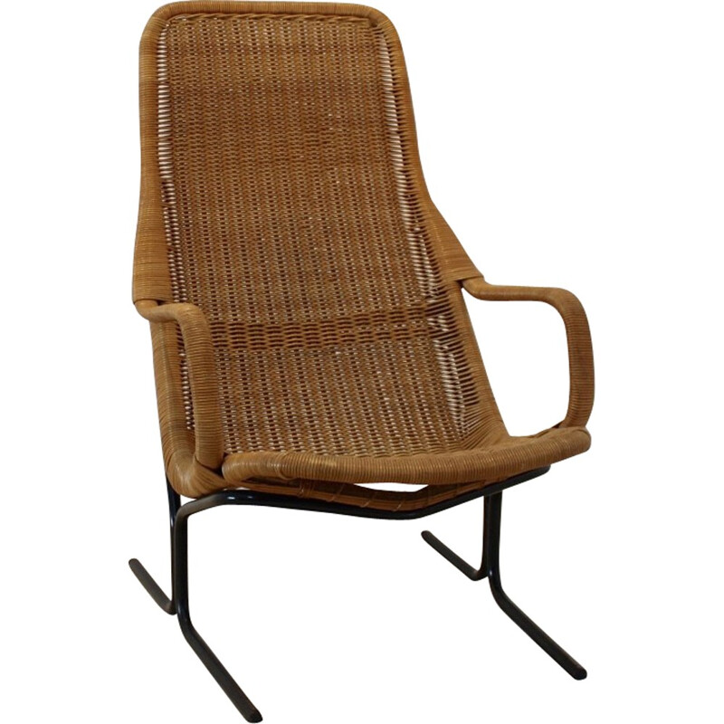 "514" Rohé Noordwolde lounge armchair in wicker, Dirk VAN SLIEDREGT - 1961
