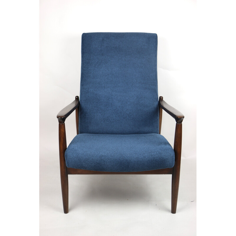 Vintage fauteuil in blauw van Edmund Homa, 1970