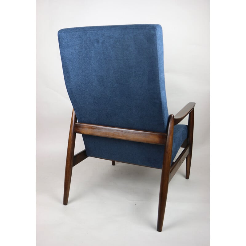 Vintage fauteuil in blauw van Edmund Homa, 1970