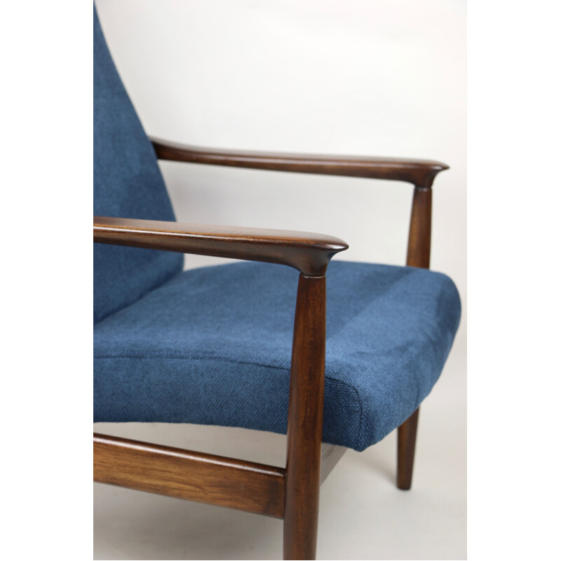 Vintage fauteuil in blauw van Edmund Homa, 1970