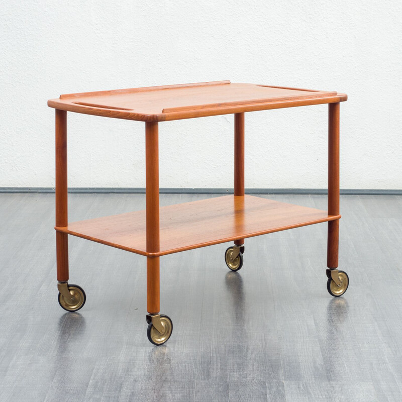 Vintage scandinavian  teak serving trolley 1960s