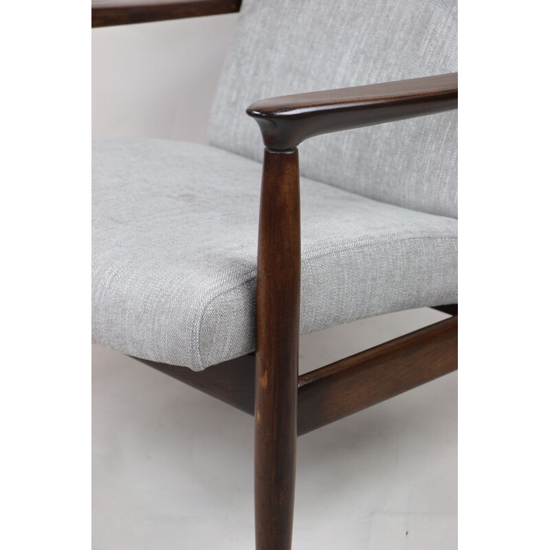 Vintage light grey armchair by Edmund Homa 1970s