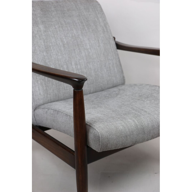 Vintage light grey armchair by Edmund Homa 1970s